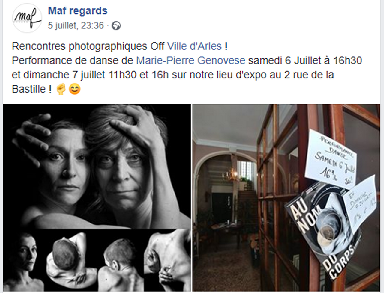Marie-Pierre-Genovese Performance Arles Juillet