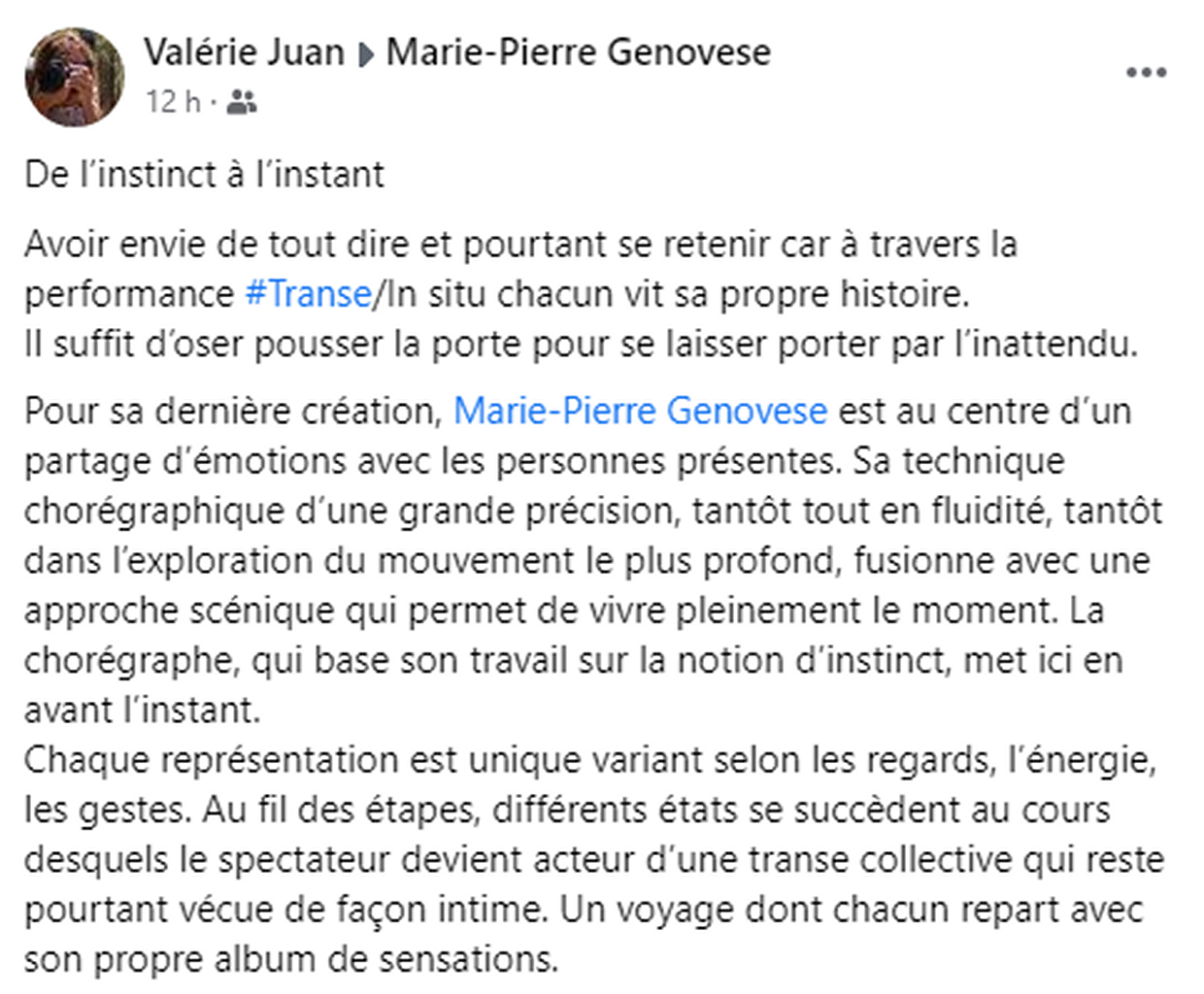 Marie-Pierre-Genovese Transe In Situ Valérire Juan